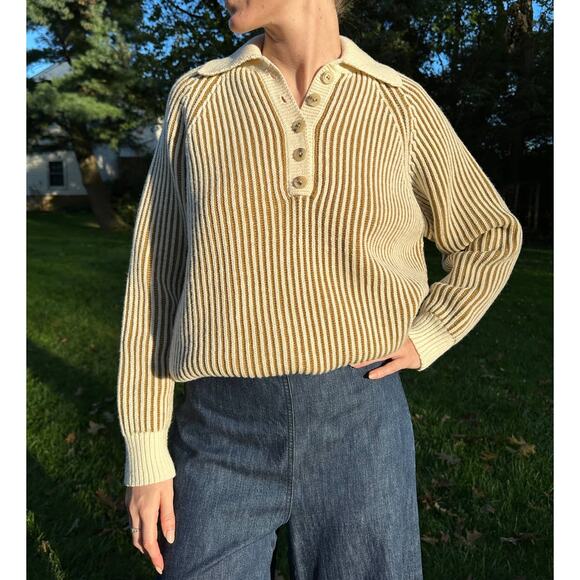 Mara Hoffman Size XS Juliana Sweater Cream & Raw Sienna Climate Beneficial Wool - Picture 5 of 16